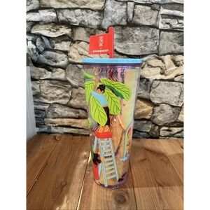 Starbucks Limited Edition Monyee Chau Plastic Cold Cup 24 oz Coffee Mug